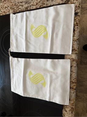 Sneex White Drawstring Storage Dust S Bags with Yellow logo -